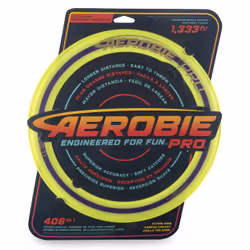 Aerobie Pro Ring Outdoor Flying Disc, 14 inches, Yellow, Frisbee, 5 yr(s)