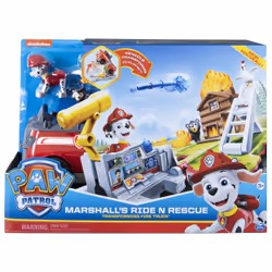 PAW Patrol , Marshall’s Ride ‘n’ Rescue, Transforming 2-in-1 Playset and Fire Truck, for Kids Aged 3 and Up