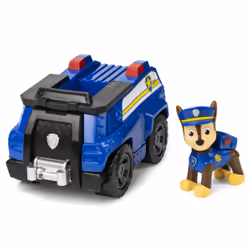 PAW Patrol Chase’s Patrol Cruiser Vehicle with Collectible Figure, Car, 3 yr(s), Plastic, Multicolour