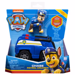 PAW Patrol , Chase’s Patrol Cruiser Vehicle with Collectible Figure, for Kids Aged 3 and Up