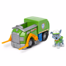 PAW Patrol , Rocky’s Recycle Truck Vehicle with Collectible Figure, for Kids Aged 3 and Up, Truck, Paw Patrol, 3 yr(s), Green