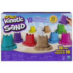 Kinetic Sand , Castle Containers 10-Color Pack Colored Sand for Party Favors, Goodie Bags, Sensory Toys for Kids Aged 3 and up