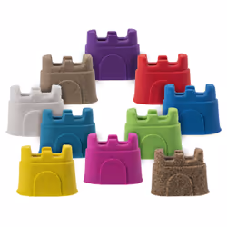 Kinetic Sand , Castle Containers 10-Color Pack Colored Sand for Party Favors, Goodie Bags, Sensory Toys for Kids Aged 3 and up
