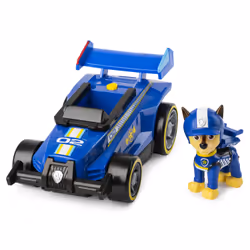 PAW Patrol , Ready, Race, Rescue Rubble’s Race & Go Deluxe Vehicle with Sounds, for Kids Aged 3 and Up