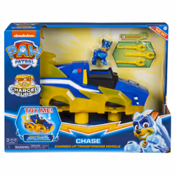 PAW Patrol , Mighty Pups Charged Up Chase Transforming Deluxe Vehicle with Lights and Sounds