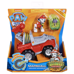 PAW Patrol , Dino Rescue Marshall’s Deluxe Rev Up Vehicle with Mystery Dinosaur Figure