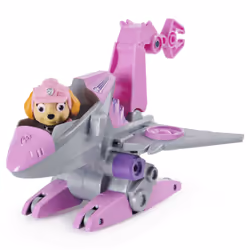 PAW Patrol , Dino Rescue Skye’s Deluxe Rev Up Vehicle with Mystery Dinosaur Figure