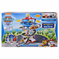 PAW Patrol , True Metal Adventure Bay Rescue Way Playset with 2 Exclusive Vehicles, 1:55 Scale