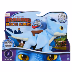 DreamWorks Dragons Rescue Riders, Deluxe Winger 15-inch Plush Dragon with Moving Wings