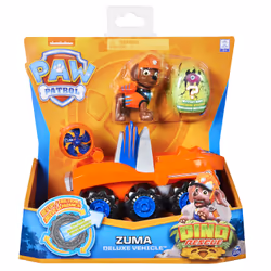 PAW Patrol , Dino Rescue Zuma’s Deluxe Rev Up Vehicle with Mystery Dinosaur Figure