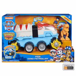 PAW Patrol , Dino Rescue Dino Patroller Motorized Team Vehicle with Exclusive Chase and T. Rex Figures