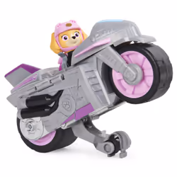 PAW Patrol , Moto Pups Skye’s Deluxe Pull Back Motorcycle Vehicle with Wheelie Feature and Figure