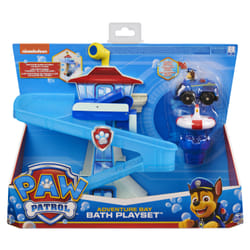 PAW Patrol , Adventure Bay Bath Playset with Light-up Chase Vehicle, Bath Toy for Kids Aged 3 and up