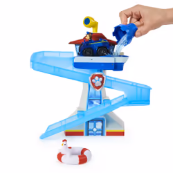 PAW Patrol , Adventure Bay Bath Playset with Light-up Chase Vehicle, Bath Toy for Kids Aged 3 and up