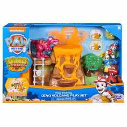 PAW Patrol , Dino Rescue Volcano Playset with Zipline and 3 Exclusive Figures