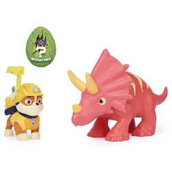 PAW Patrol , Dino Rescue Rubble and Dinosaur Action Figure Set, for Kids Aged 3 and up, 3 yr(s), Multicolour