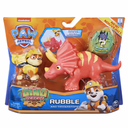PAW Patrol , Dino Rescue Rubble and Dinosaur Action Figure Set, for Kids Aged 3 and up
