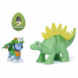 PAW Patrol , Dino Rescue Rocky and Dinosaur Action Figure Set, for Kids Aged 3 and up, 3 yr(s), Multicolour
