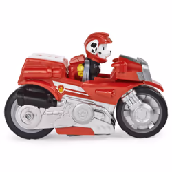 PAW Patrol , Moto Pups Marshall’s Deluxe Pull Back Motorcycle Vehicle with Wheelie Feature and Toy Figure