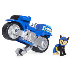 PAW Patrol , Moto Pups Chase’s Deluxe Pull Back Motorcycle Vehicle with Wheelie Feature and Toy Figure