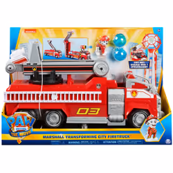 PAW Patrol , Marshall’s Transforming Movie City Fire Truck with Extending Ladder, Lights, Sounds and Action Figure, Kids Toys ...