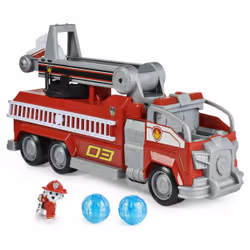 PAW Patrol , Marshall’s Transforming Movie City Fire Truck with Extending Ladder, Lights, Sounds and Action Figure, Kids Toys for Ages 3 and up
