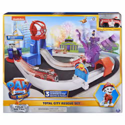 PAW Patrol True Metal Total City Rescue Movie Track Set with Exclusive Marshall Vehicle