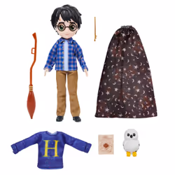 Wizarding World Harry Potter, 8-inch Harry Potter Doll Gift Set with Invisibility Cloak and 5 Doll Accessories, Kids Toys for Ages 6 and up