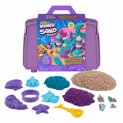 Kinetic Sand , Mermaid Palace Playset, Over 2lbs of Shimmer Play Sand (Neon Purple, Shimmer Teal, and Beach Sand), Reusable F ...