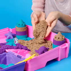 Kinetic Sand , Mermaid Palace Playset, Over 2lbs of Shimmer Play Sand (Neon Purple, Shimmer Teal, and Beach Sand), Reusable Folding Sandbox and Tools, Sensory Toys for Kids Ages 3 and up - Additional view 4