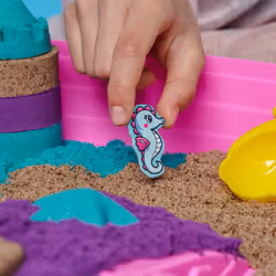 Kinetic Sand , Mermaid Palace Playset, Over 2lbs of Shimmer Play Sand (Neon Purple, Shimmer Teal, and Beach Sand), Reusable Folding Sandbox and Tools, Sensory Toys for Kids Ages 3 and up - Additional view 6