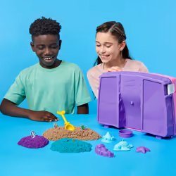 Kinetic Sand , Mermaid Palace Playset, Over 2lbs of Shimmer Play Sand (Neon Purple, Shimmer Teal, and Beach Sand), Reusable Folding Sandbox and Tools, Sensory Toys for Kids Ages 3 and up - Additional view 7