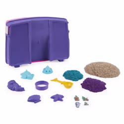 Kinetic Sand , Mermaid Palace Playset, Over 2lbs of Shimmer Play Sand (Neon Purple, Shimmer Teal, and Beach Sand), Reusable Folding Sandbox and Tools, Sensory Toys for Kids Ages 3 and up - Additional view 8