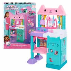Gabby's Dollhouse , Cakey Kitchen Set for Kids with Play Kitchen Accessories, Play Food, Sounds, Music and Kids Toys for Girl ...