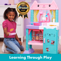Gabby's Dollhouse , Cakey Kitchen Set for Kids with Play Kitchen Accessories, Play Food, Sounds, Music and Kids Toys for Girls and Boys Ages 3 and up