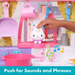 Gabby's Dollhouse , Cakey Kitchen Set for Kids with Play Kitchen Accessories, Play Food, Sounds, Music and Kids Toys for Girls and Boys Ages 3 and up