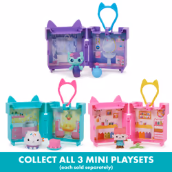 Gabby's Dollhouse Clip-On Playset with MerCat Toy Figure and Dollhouse Accessories, Kids Toys for Ages 3 and Up