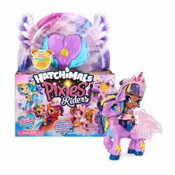 Hatchimals Pixies Riders, Moonlight Mia Pixie and Unicornix Glider Hatchimal Set with Mystery Feature, 5 yr(s), Multicolour