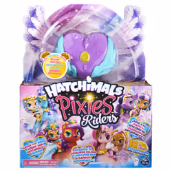 Hatchimals Pixies Riders, Moonlight Mia Pixie and Unicornix Glider Hatchimal Set with Mystery Feature