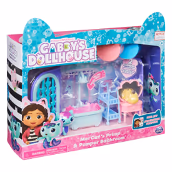 Gabby's Dollhouse Primp and Pamper Bathroom with MerCat Figure, 3 Accessories, 3 Furniture and 2 Deliveries, Kids Toys for Ages 3 and up - Additional view 2