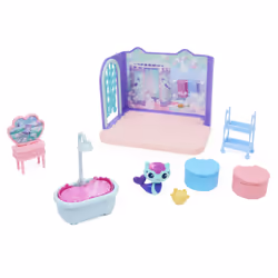Gabby's Dollhouse Primp and Pamper Bathroom with MerCat Figure, 3 Accessories, 3 Furniture and 2 Deliveries, Kids Toys for Ages 3 and up - Additional view 3