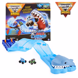 Monster Jam, Mini Megalodon Race and Chomp Playset with 2 Monster Jam Mini Trucks, 1:87 Scale, Kids Toys for Boys and Girls A ...