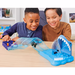 Monster Jam, Mini Megalodon Race and Chomp Playset with 2 Monster Jam Mini Trucks, 1:87 Scale, Kids Toys for Boys and Girls Ages 4 -6+