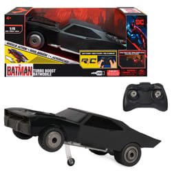 DC Comics The Batman Turbo Boost Batmobile, Remote Control Car with Official Batman Movie Styling Kids Toys