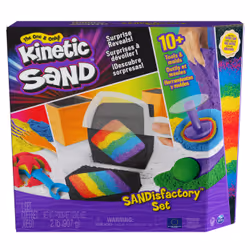 Kinetic Sand Sandisfactory Set, 2lbs of Colored and Black , Over 10 Tools, Made w/ Natural Sand, Play Sand Sensory Toys for K ...