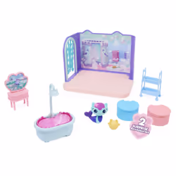Gabby's Dollhouse Primp and Pamper Bathroom with MerCat Figure, 3 Accessories, 3 Furniture and 2 Deliveries, Kids Toys for Ages 3 and up - Additional view 5