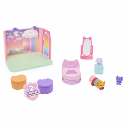 Gabby's Dollhouse Sweet Dreams Bedroom with Pillow Cat Figure and 3 Accessories, 3 Furniture and 2 Deliveries, Kids Toys for Ages 3 and up