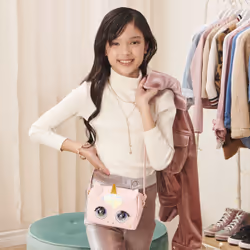 Purse Pets , Glamicorn Unicorn Interactive Pet Toy & Crossbody Kids Purse with Over 25 Sounds and Reactions, Shoulder Bag for Girls, Trendy Tween Gifts