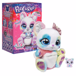 Peek-A-Roo , Interactive Rainbow Plush Toy and Baby with Bonus Bows, Over 150 Sounds & Actions, Kids Toys for Girls Ages 5 an ...