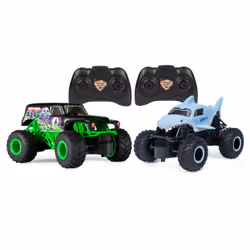 Monster Jam , Official Grave Digger Vs. Megalodon Racing Rivals Remote Control Trucks, 1:24 Scale